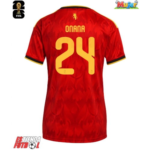 Bélgica Amadou Onana #24 Primera Equipación Mujer Mundial 2026 Manga Corta